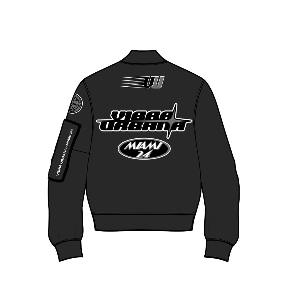 VU Miami 24 Buena Suerte Black Bomber Jacket