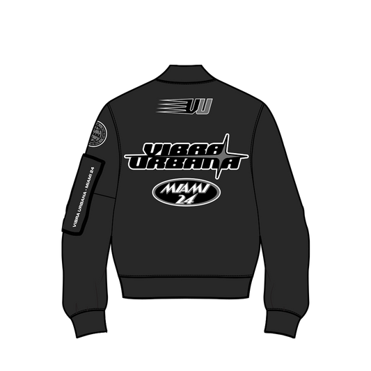 VU Miami 24 Buena Suerte Black Bomber Jacket