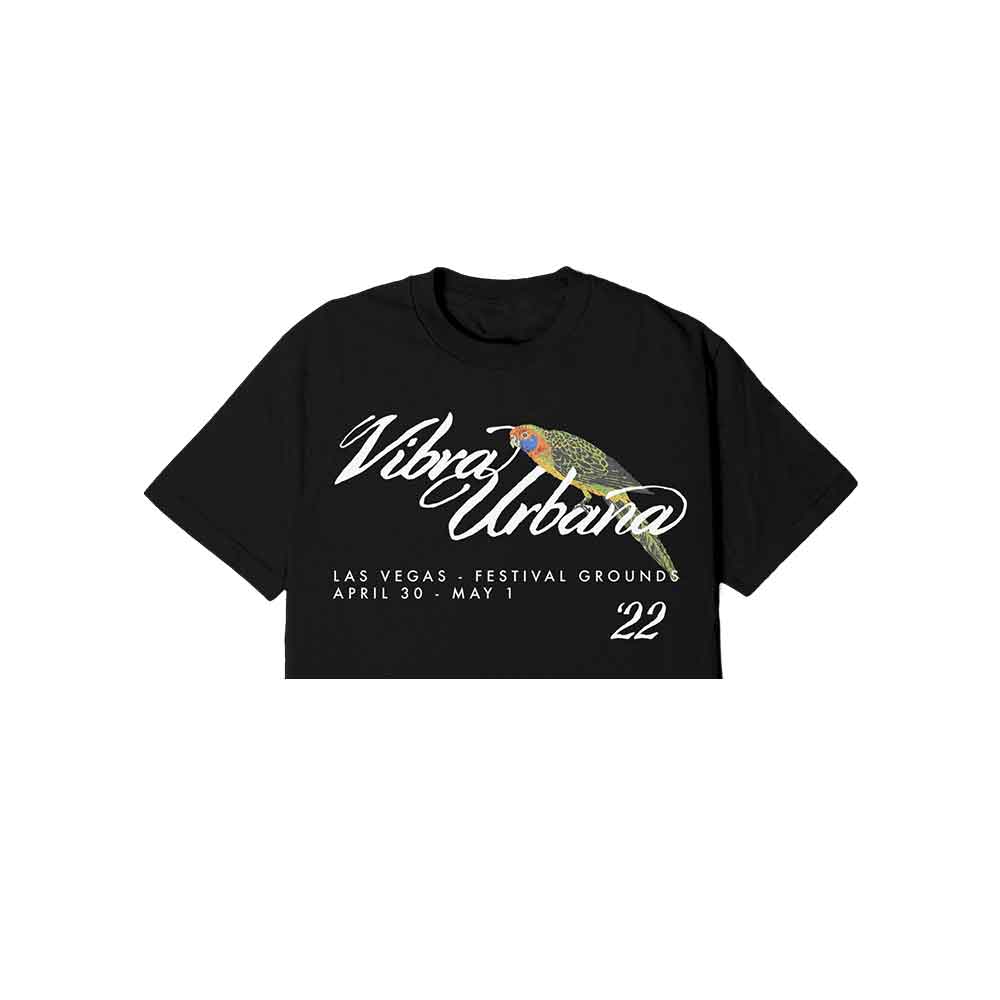 Vibra Urbana Flocking Crop Tee Black