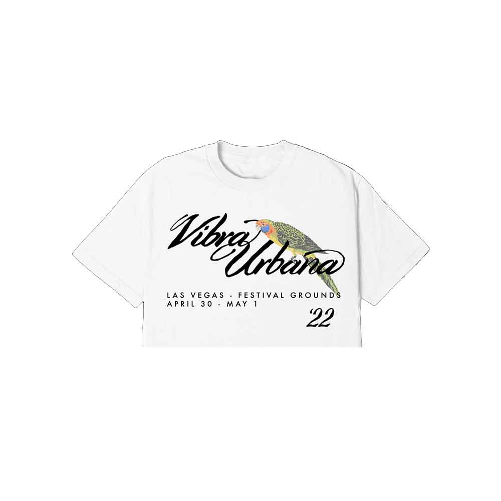 Vibra Urbana Flocking Crop Tee White