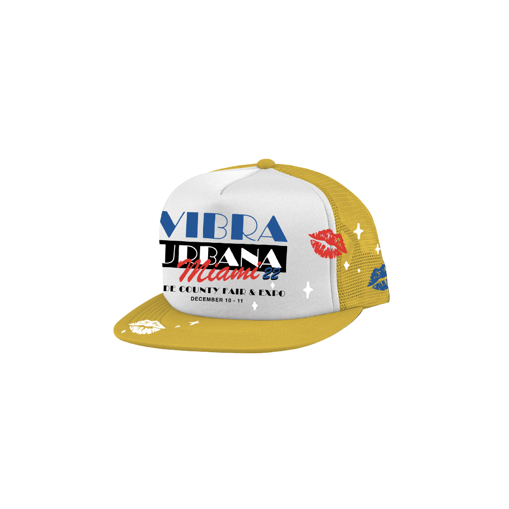 Vibra Urbana South Beach Trucker Hat Yellow Miami 22'