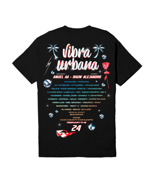 Vibra Urbana Black Lineup Tee Miami 24'