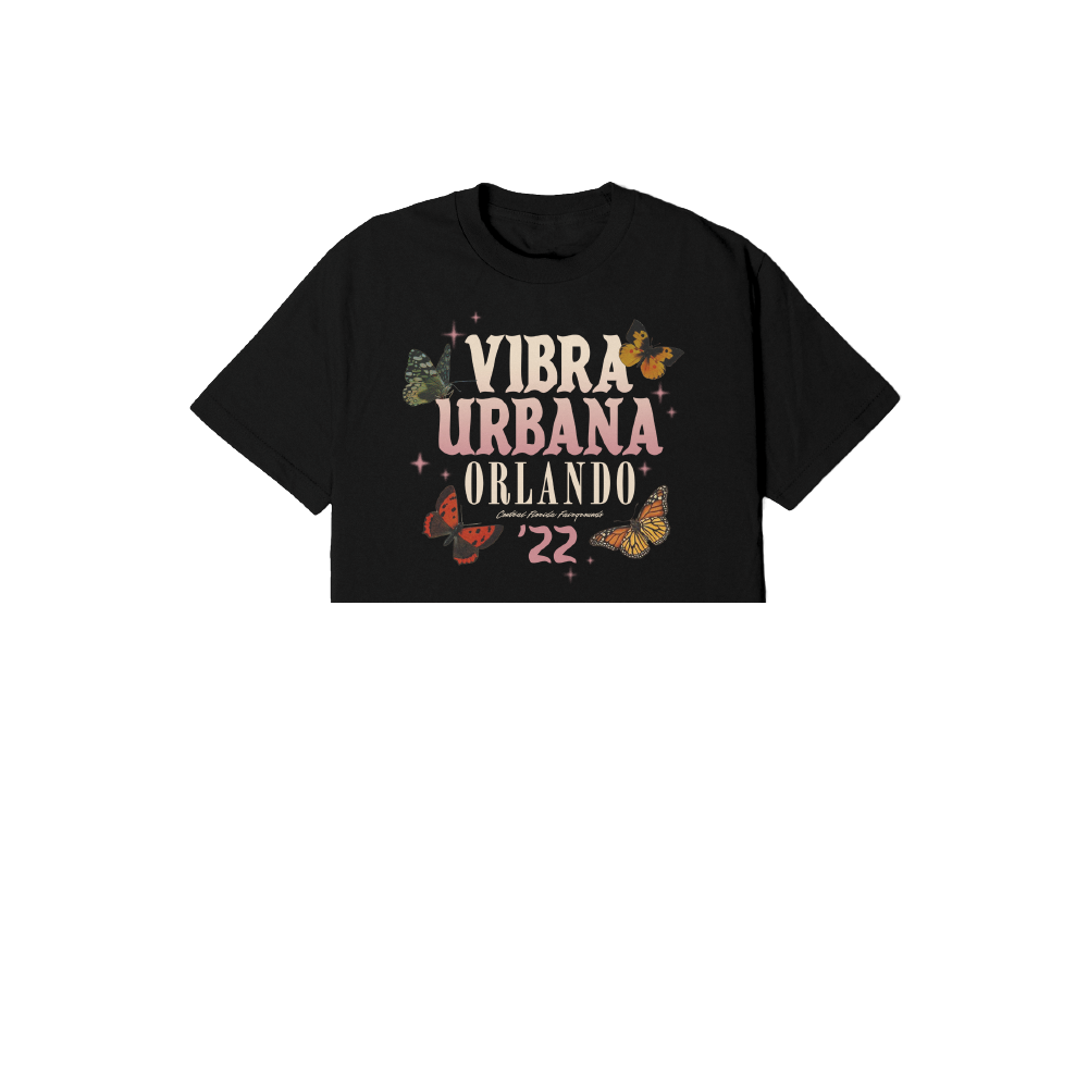 Vibra Urbana Up And Away Orlando 22'  Crop Tee Black